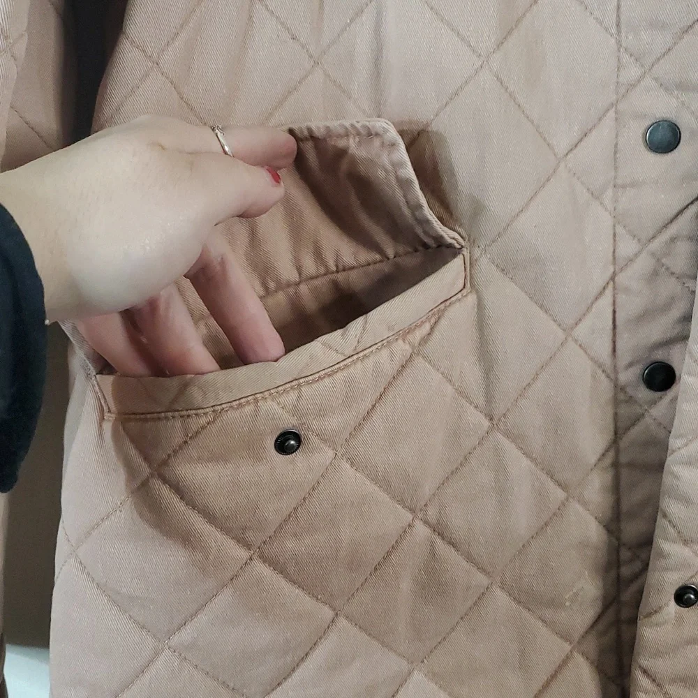 Joie Quilted Barn Jacket Size Small Preppy Utility Blush Pink - Picture 2 of 14